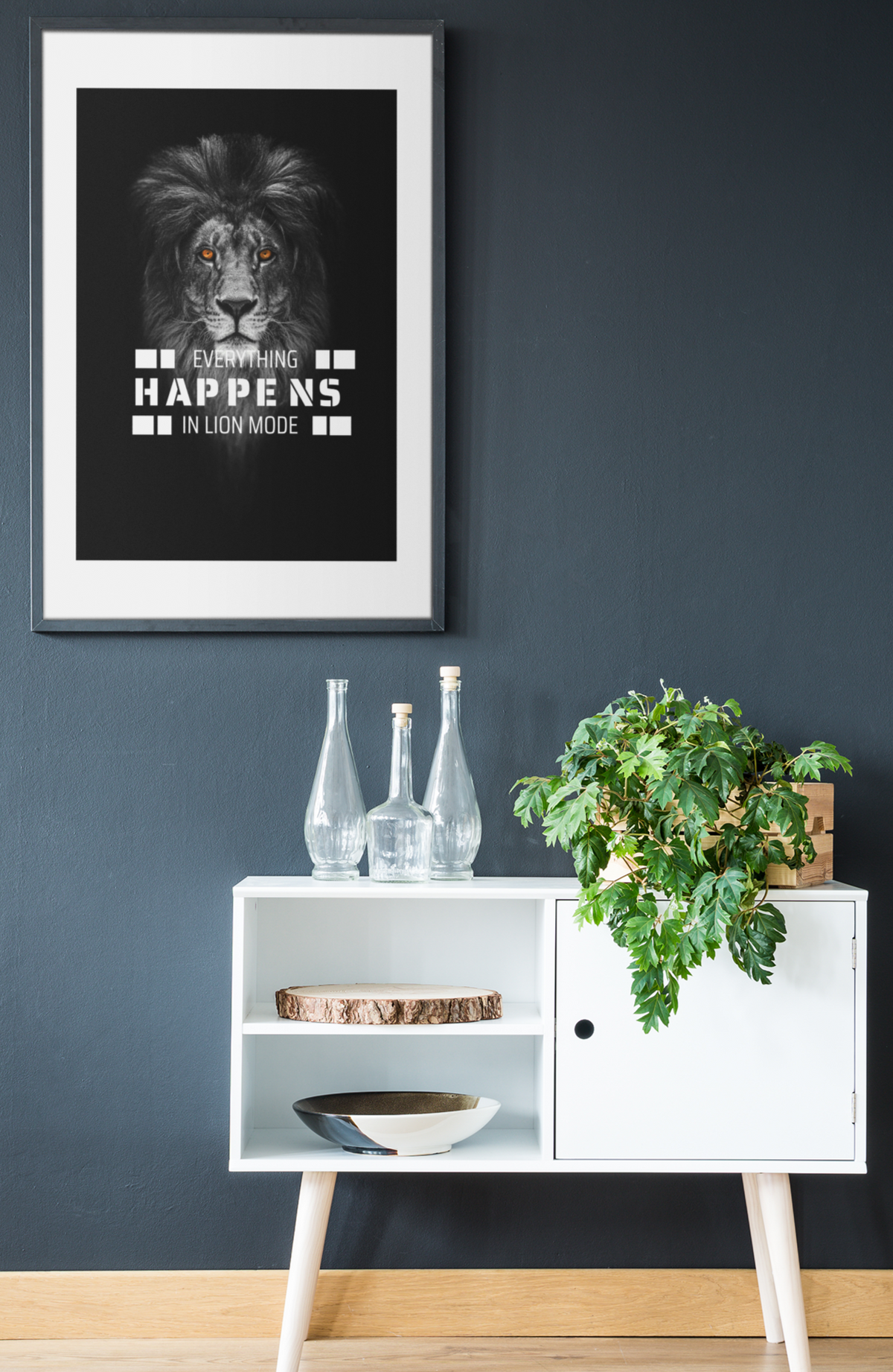 Canvas Print, Motivation Quote, Everything Happens in Lion Mode, Gift for Entrepreneur, Wall Art for Office