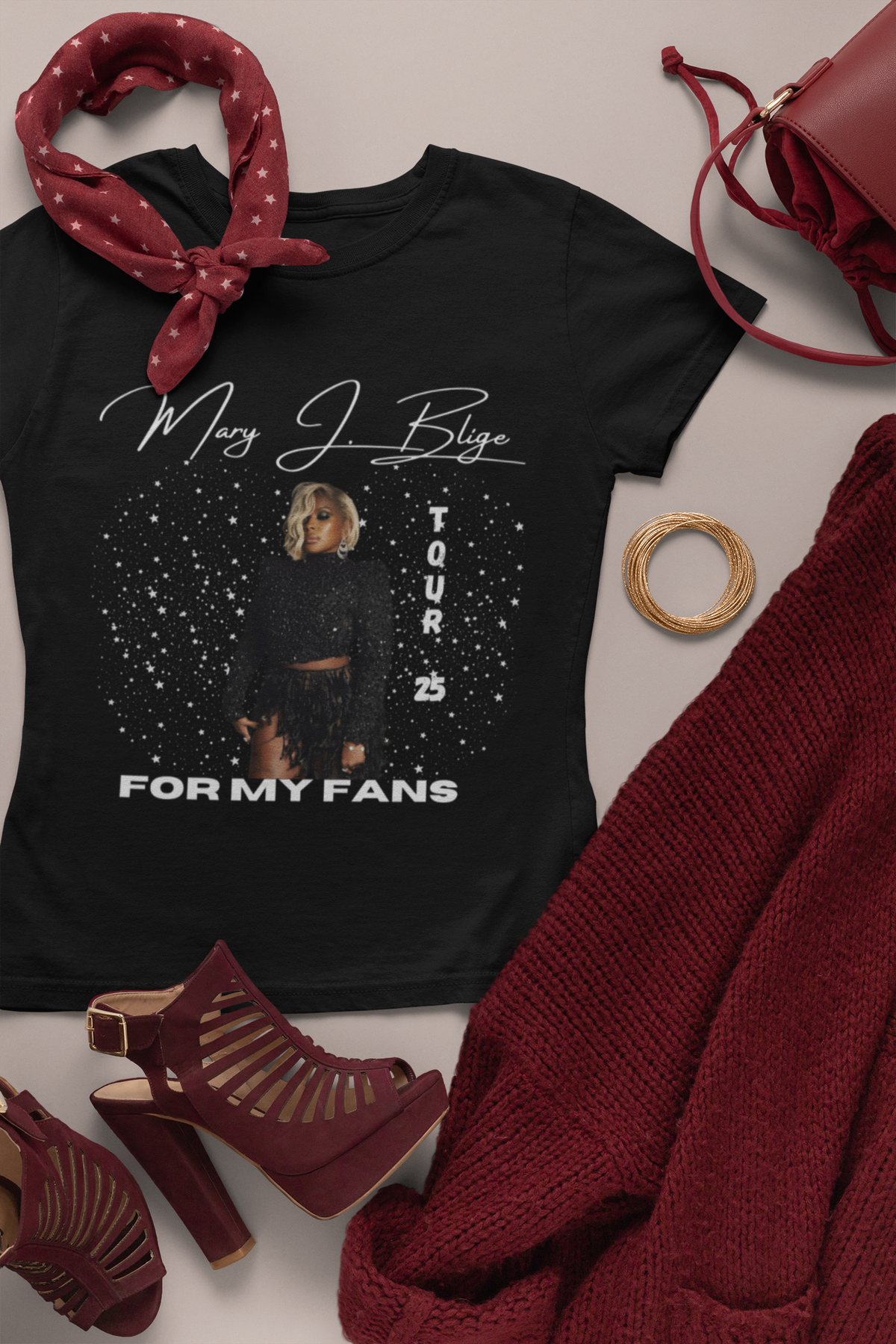 Mary J Blige Graphic Shirt, Mary J Blige, For My Fans Tour 2025 T-Shirt, Mary J Blige Fan Gift, Mary J Blige Merch, Mary J Blige Shirt